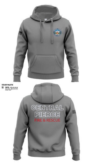 Hoodie, Central Pierce Wildfire, Fire Department, Teamtime, Team time, sublimation, custom sports apparel, team uniforms, spirit wear, spiritwear, sports uniforms, custom shirts, team store, custom team store, fundraiser sports, apparel fundraiser