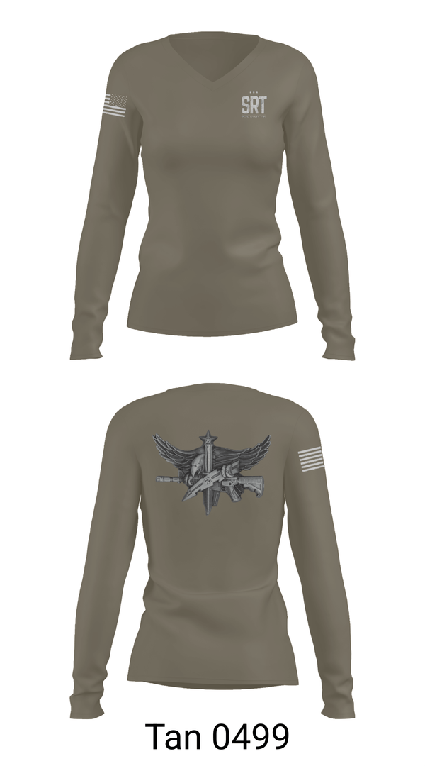 Womens Long Sleeve Vneck Shirt, HCSO SRT, Police, Teamtime, Team time, sublimation, custom sports apparel, team uniforms, spirit wear, spiritwear, sports uniforms, custom shirts, team store, custom team store, fundraiser sports, apparel fundraiser
