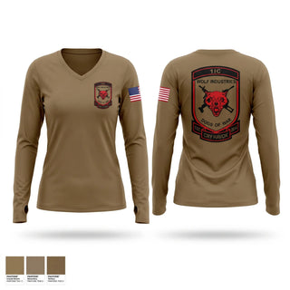 Womens Long Sleeve Vneck Shirt, Dogs of War, Army, Teamtime, Team time, sublimation, custom sports apparel, team uniforms, spirit wear, spiritwear, sports uniforms, custom shirts, team store, custom team store, fundraiser sports, apparel fundraiser