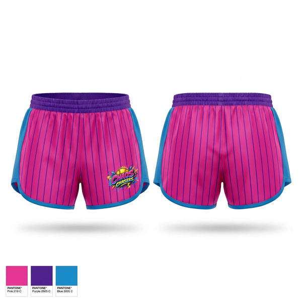 Womens Shorts, Chaos Chasers, Softball, Teamtime, Team time, sublimation, custom sports apparel, team uniforms, spirit wear, spiritwear, sports uniforms, custom shirts, team store, custom team store, fundraiser sports, apparel fundraiser