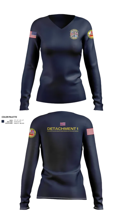 Detachment 1 SERO Women's Long Sleeve V-neck Shirt - 21