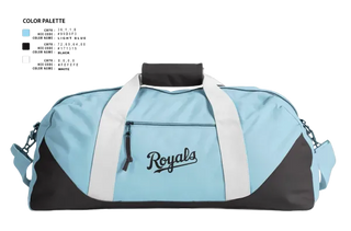 Duffle Bag, Royals, Baseball, Teamtime, Team time, sublimation, custom sports apparel, team uniforms, spirit wear, spiritwear, sports uniforms, custom shirts, team store, custom team store, fundraiser sports, apparel fundraiser