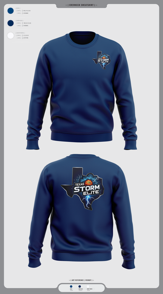Crew Neck Sweatshirt, Texas Storm, Men's Basketball, Teamtime, Team time, sublimation, custom sports apparel, team uniforms, spirit wear, spiritwear, sports uniforms, custom shirts, team store, custom team store, fundraiser sports, apparel fundraiser