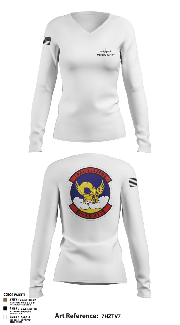 Women's Long Sleeve Vneck Shirt, 39th AS, Air Force, Teamtime, Team time, sublimation, custom sports apparel, team uniforms, spirit wear, spiritwear, sports uniforms, custom shirts, team store, custom team store, fundraiser sports, apparel fundraiser