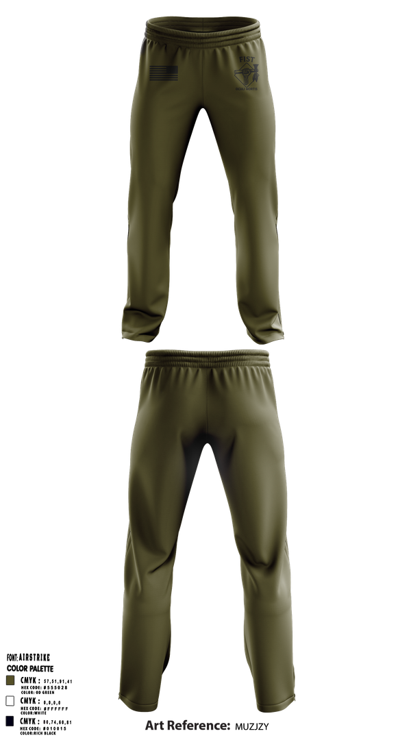 Sweatpants, HHB 160th FIST, Army, Teamtime, Team time, sublimation, custom sports apparel, team uniforms, spirit wear, spiritwear, sports uniforms, custom shirts, team store, custom team store, fundraiser sports, apparel fundraiser