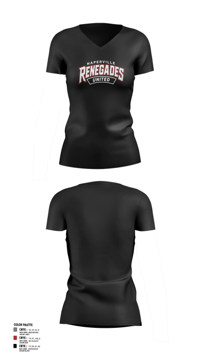 Naperville Renegades Women's Short Sleeve V-neck Shirt - 6