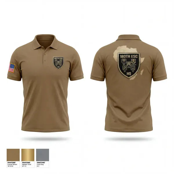 Short Sleeve Performance Polo, 180th ESC, Army, Teamtime, Team time, sublimation, custom sports apparel, team uniforms, spirit wear, spiritwear, sports uniforms, custom shirts, team store, custom team store, fundraiser sports, apparel fundraiser
