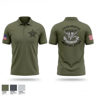 Short Sleeve Performance Polo, Bedford County Sheriff SWAT, Police, Teamtime, Team time, sublimation, custom sports apparel, team uniforms, spirit wear, spiritwear, sports uniforms, custom shirts, team store, custom team store, fundraiser sports, apparel fundraiser