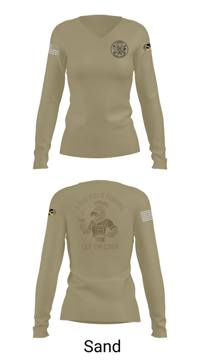 1-320th 33901003 Women's Long Sleeve V-neck Shirt - 97