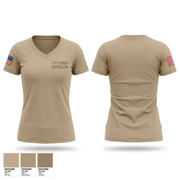 Womens Short Sleeve Vneck Shirt, 11th Cyber Battalion, Army, Teamtime, Team time, sublimation, custom sports apparel, team uniforms, spirit wear, spiritwear, sports uniforms, custom shirts, team store, custom team store, fundraiser sports, apparel fundraiser