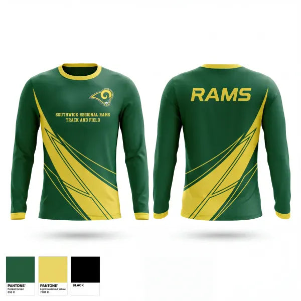 Long Sleeve Performance Shirt, Southwick Regional Rams, Track & Field, Teamtime, Team time, sublimation, custom sports apparel, team uniforms, spirit wear, spiritwear, sports uniforms, custom shirts, team store, custom team store, fundraiser sports, apparel fundraiser