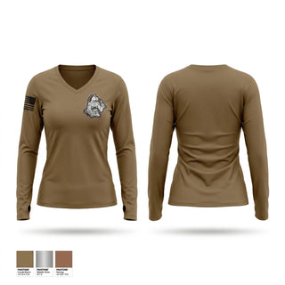 Womens Long Sleeve Vneck Shirt, BRAVO 237th BSB, Army, Teamtime, Team time, sublimation, custom sports apparel, team uniforms, spirit wear, spiritwear, sports uniforms, custom shirts, team store, custom team store, fundraiser sports, apparel fundraiser