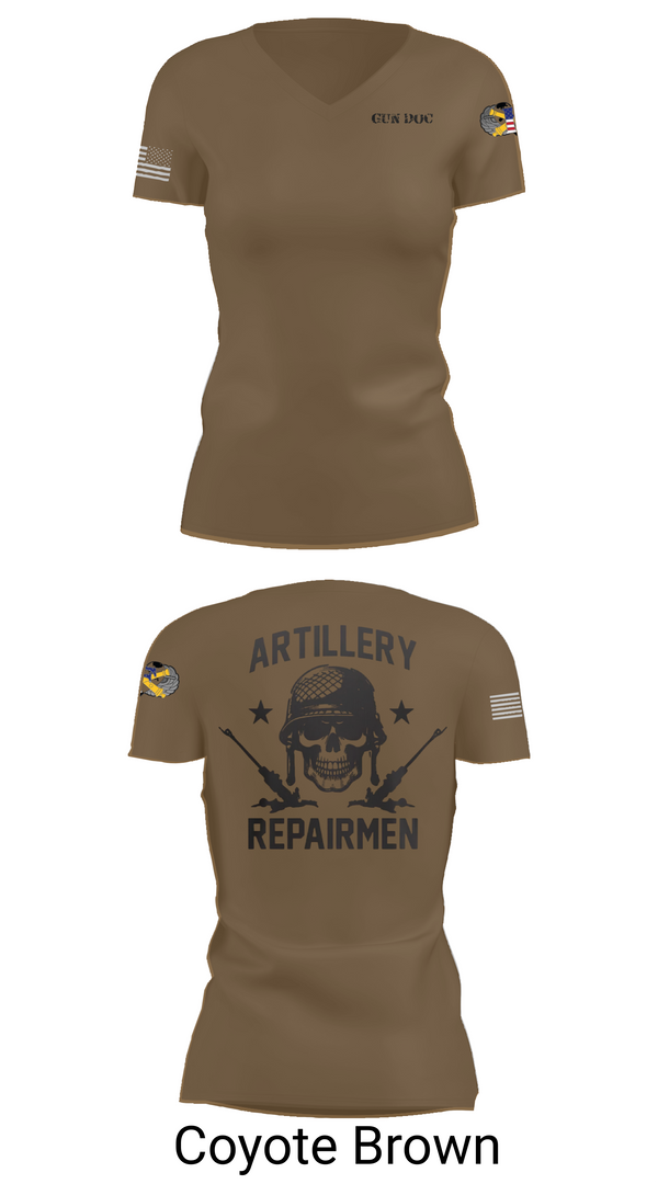 Womens Short Sleeve Vneck Shirt, ARMT 1-320th Field Artillery, Army, Teamtime, Team time, sublimation, custom sports apparel, team uniforms, spirit wear, spiritwear, sports uniforms, custom shirts, team store, custom team store, fundraiser sports, apparel fundraiser