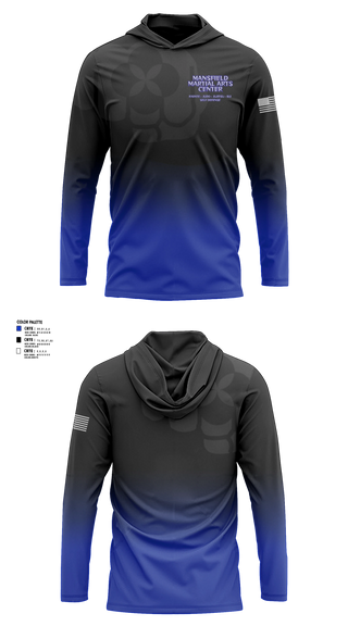Long Sleeve hooded sunshirt, Mansfield Martial Arts Center, , Teamtime, Team time, sublimation, custom sports apparel, team uniforms, spirit wear, spiritwear, sports uniforms, custom shirts, team store, custom team store, fundraiser sports, apparel fundraiser