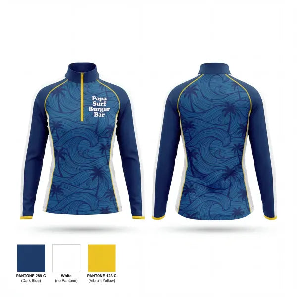 Quarter Zip Jacket, Papa Surf Burger Bar, , Teamtime, Team time, sublimation, custom sports apparel, team uniforms, spirit wear, spiritwear, sports uniforms, custom shirts, team store, custom team store, fundraiser sports, apparel fundraiser