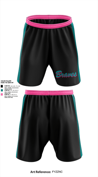 Athletic Shorts With Pockets, Salina Braves, Softball, Teamtime, Team time, sublimation, custom sports apparel, team uniforms, spirit wear, spiritwear, sports uniforms, custom shirts, team store, custom team store, fundraiser sports, apparel fundraiser