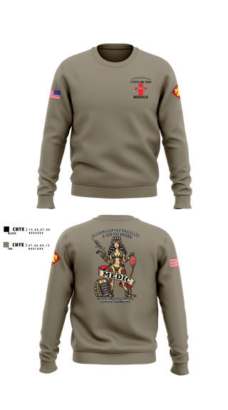Crew Neck Sweatshirt, 179 HHC Medics, National Guard, Teamtime, Team time, sublimation, custom sports apparel, team uniforms, spirit wear, spiritwear, sports uniforms, custom shirts, team store, custom team store, fundraiser sports, apparel fundraiser