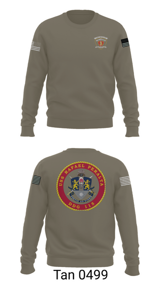 Crew Neck Sweatshirt, USS Rafael Peralta DDG 115, Navy, Teamtime, Team time, sublimation, custom sports apparel, team uniforms, spirit wear, spiritwear, sports uniforms, custom shirts, team store, custom team store, fundraiser sports, apparel fundraiser