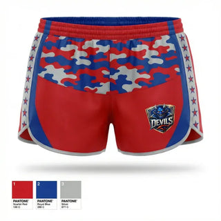 Womens Shorts, BURLINGTON BLUE DEVILS FOOTBALL CLUB, , Teamtime, Team time, sublimation, custom sports apparel, team uniforms, spirit wear, spiritwear, sports uniforms, custom shirts, team store, custom team store, fundraiser sports, apparel fundraiser