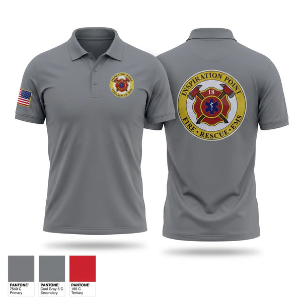 Short Sleeve Performance Polo, Inspiration Point rural volunteer fire district, Fire Department, Teamtime, Team time, sublimation, custom sports apparel, team uniforms, spirit wear, spiritwear, sports uniforms, custom shirts, team store, custom team store, fundraiser sports, apparel fundraiser