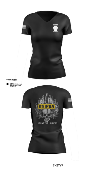 Womens Short Sleeve Vneck Shirt, Snipers 1-109Snipers 1-109, National Guard, Teamtime, Team time, sublimation, custom sports apparel, team uniforms, spirit wear, spiritwear, sports uniforms, custom shirts, team store, custom team store, fundraiser sports, apparel fundraiser