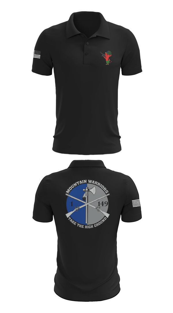 Short Sleeve Performance Polo, 1-149th HHC Medic section, Army, Teamtime, Team time, sublimation, custom sports apparel, team uniforms, spirit wear, spiritwear, sports uniforms, custom shirts, team store, custom team store, fundraiser sports, apparel fundraiser
