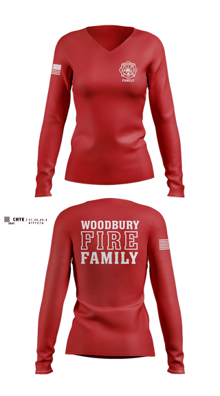 Womens Long Sleeve Vneck Shirt, WFD Family, Fire Department, Teamtime, Team time, sublimation, custom sports apparel, team uniforms, spirit wear, spiritwear, sports uniforms, custom shirts, team store, custom team store, fundraiser sports, apparel fundraiser