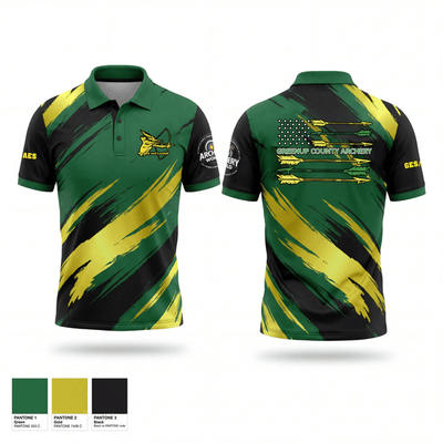 GES / AES ARCHERY 69299391 Short Sleeve Performance Polo - 2