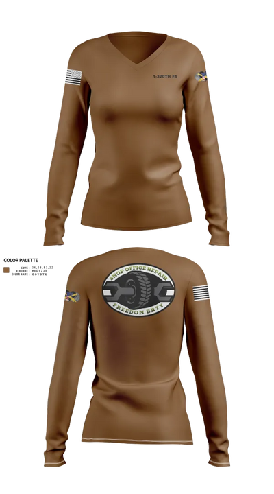 1-320TH FA 20392282 Women's Long Sleeve V-neck Shirt - 120