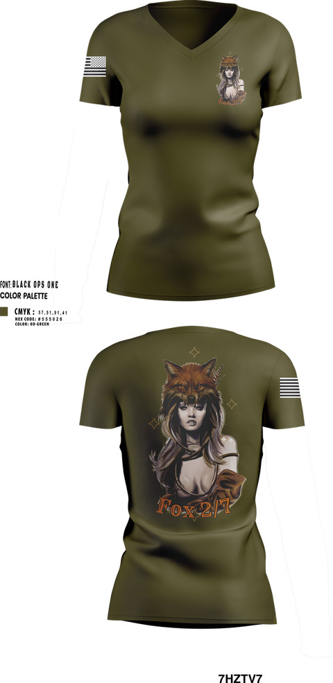 Womens Short Sleeve Vneck Shirt, Fox 2/7, Marines, Teamtime, Team time, sublimation, custom sports apparel, team uniforms, spirit wear, spiritwear, sports uniforms, custom shirts, team store, custom team store, fundraiser sports, apparel fundraiser