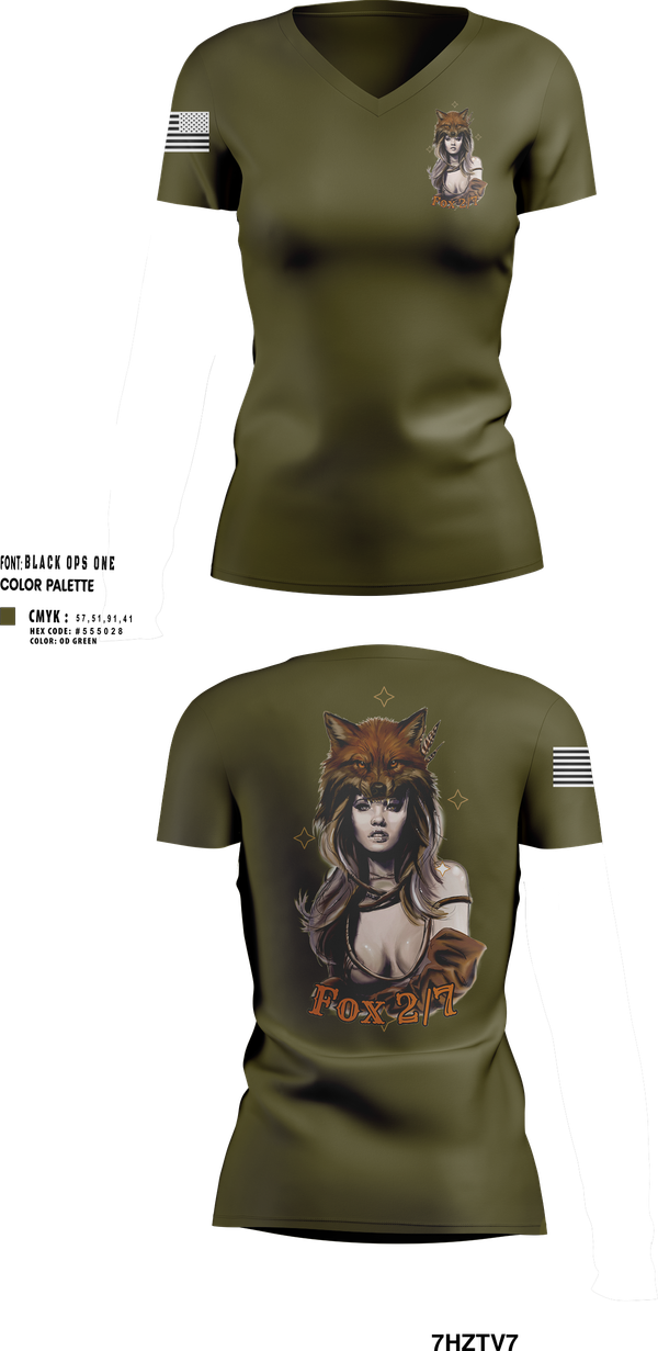 Womens Short Sleeve Vneck Shirt, Fox 2/7, Marines, Teamtime, Team time, sublimation, custom sports apparel, team uniforms, spirit wear, spiritwear, sports uniforms, custom shirts, team store, custom team store, fundraiser sports, apparel fundraiser