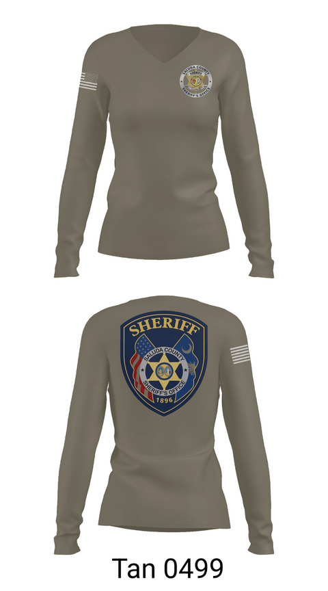 Womens Long Sleeve Vneck Shirt, Saluda County Sheriff's Office, Police, Teamtime, Team time, sublimation, custom sports apparel, team uniforms, spirit wear, spiritwear, sports uniforms, custom shirts, team store, custom team store, fundraiser sports, apparel fundraiser
