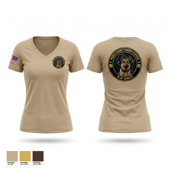 Womens Short Sleeve Vneck Shirt, Pierce County Sheriff’s Office, Police, Teamtime, Team time, sublimation, custom sports apparel, team uniforms, spirit wear, spiritwear, sports uniforms, custom shirts, team store, custom team store, fundraiser sports, apparel fundraiser