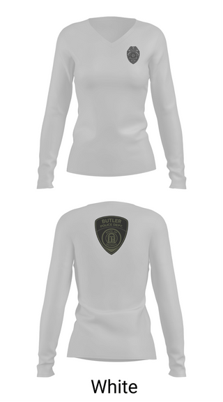 Womens Long Sleeve Vneck Shirt, Butler Police Department, Police, Teamtime, Team time, sublimation, custom sports apparel, team uniforms, spirit wear, spiritwear, sports uniforms, custom shirts, team store, custom team store, fundraiser sports, apparel fundraiser