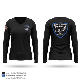 Womens Long Sleeve Vneck Shirt, Gang Intel, Police, Teamtime, Team time, sublimation, custom sports apparel, team uniforms, spirit wear, spiritwear, sports uniforms, custom shirts, team store, custom team store, fundraiser sports, apparel fundraiser