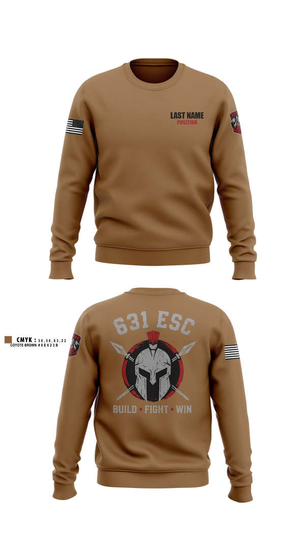 Crew Neck Sweatshirt, 631st ESC, Army, Teamtime, Team time, sublimation, custom sports apparel, team uniforms, spirit wear, spiritwear, sports uniforms, custom shirts, team store, custom team store, fundraiser sports, apparel fundraiser