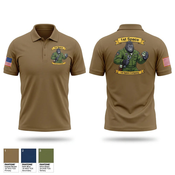 Short Sleeve Performance Polo, 1st Space HHC, Army, Teamtime, Team time, sublimation, custom sports apparel, team uniforms, spirit wear, spiritwear, sports uniforms, custom shirts, team store, custom team store, fundraiser sports, apparel fundraiser