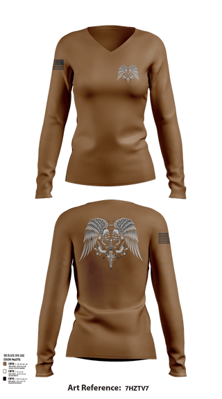 Womens Long Sleeve Vneck Shirt, Az Reapers, Army, Teamtime, Team time, sublimation, custom sports apparel, team uniforms, spirit wear, spiritwear, sports uniforms, custom shirts, team store, custom team store, fundraiser sports, apparel fundraiser