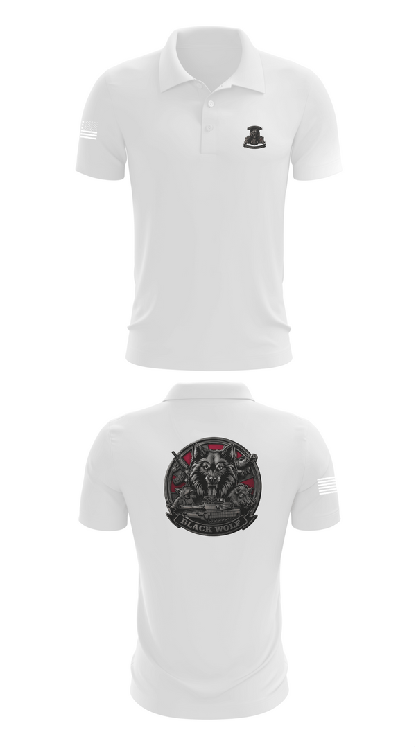 Short Sleeve Performance Polo, Black Wolf Company, 3-67 AR, Army, Teamtime, Team time, sublimation, custom sports apparel, team uniforms, spirit wear, spiritwear, sports uniforms, custom shirts, team store, custom team store, fundraiser sports, apparel fundraiser