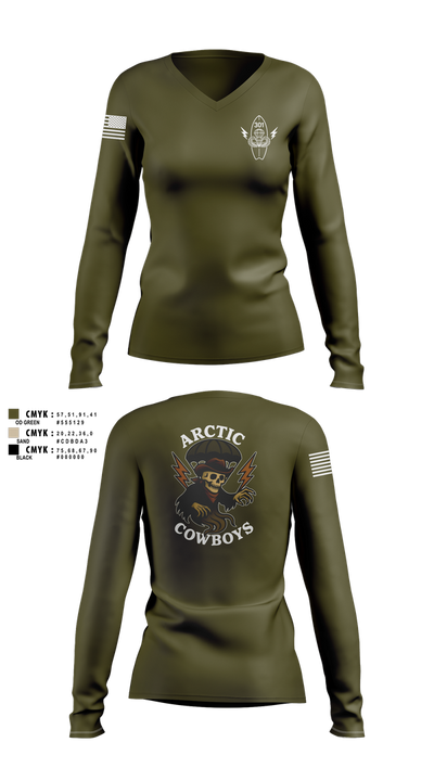 301 76362745 Women's Long Sleeve V-neck Shirt - 6