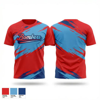 Soft Poly Tee Cotton Like Feel, NWFL BOMBERS, Baseball, Teamtime, Team time, sublimation, custom sports apparel, team uniforms, spirit wear, spiritwear, sports uniforms, custom shirts, team store, custom team store, fundraiser sports, apparel fundraiser