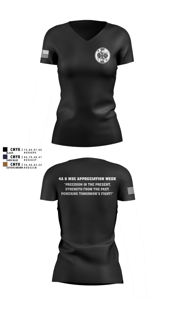Womens Short Sleeve Vneck Shirt, Joint Base San Antonio 4A/MSC, , Teamtime, Team time, sublimation, custom sports apparel, team uniforms, spirit wear, spiritwear, sports uniforms, custom shirts, team store, custom team store, fundraiser sports, apparel fundraiser