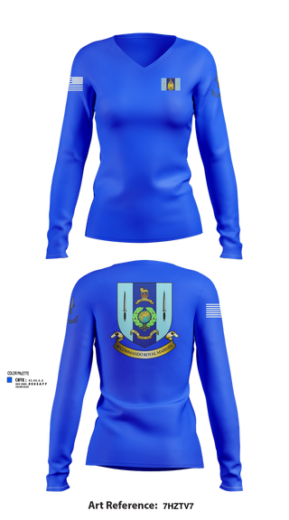 Womens Long Sleeve Vneck Shirt, 40 Royal marine commando, , Teamtime, Team time, sublimation, custom sports apparel, team uniforms, spirit wear, spiritwear, sports uniforms, custom shirts, team store, custom team store, fundraiser sports, apparel fundraiser
