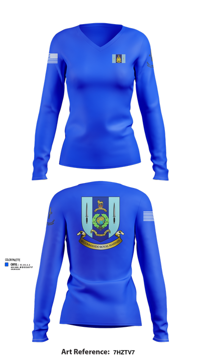 40 Royal marine commando 16460352 Women's Long Sleeve V-neck Shirt - 102