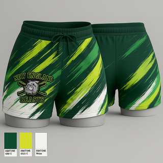 Womens Shorts, New England Beasts, Softball, Teamtime, Team time, sublimation, custom sports apparel, team uniforms, spirit wear, spiritwear, sports uniforms, custom shirts, team store, custom team store, fundraiser sports, apparel fundraiser