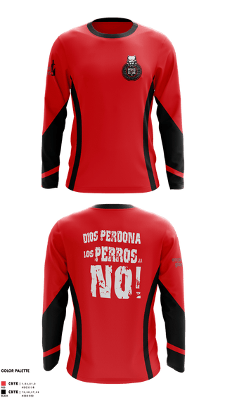 Long Sleeve Performance Shirt, PERROS DEL MAL FC, Men's Soccer, Teamtime, Team time, sublimation, custom sports apparel, team uniforms, spirit wear, spiritwear, sports uniforms, custom shirts, team store, custom team store, fundraiser sports, apparel fundraiser