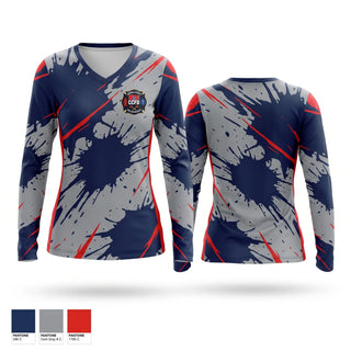 Womens Long Sleeve Vneck Shirt, Carroll county fire department, , Teamtime, Team time, sublimation, custom sports apparel, team uniforms, spirit wear, spiritwear, sports uniforms, custom shirts, team store, custom team store, fundraiser sports, apparel fundraiser
