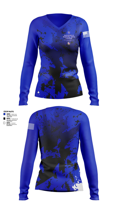 Mansfield Martial Arts Center Women's Long Sleeve V-neck Shirt - 16