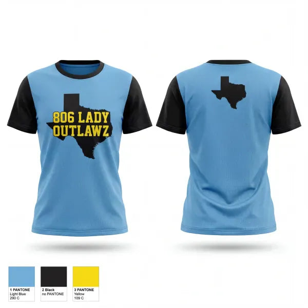 Old School Cotton Feel Shirt, 806 Lady Outlawz, Softball, Teamtime, Team time, sublimation, custom sports apparel, team uniforms, spirit wear, spiritwear, sports uniforms, custom shirts, team store, custom team store, fundraiser sports, apparel fundraiser