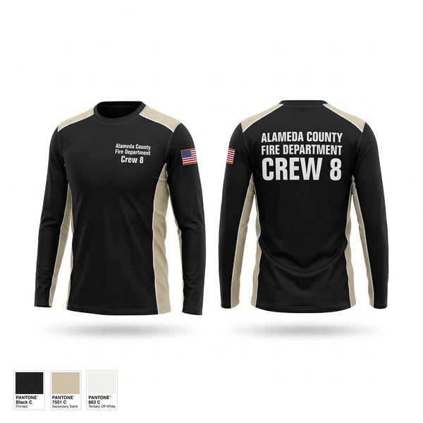 Long Sleeve Performance Shirt, Alameda County Fire Department Crew 8, Fire Department, Teamtime, Team time, sublimation, custom sports apparel, team uniforms, spirit wear, spiritwear, sports uniforms, custom shirts, team store, custom team store, fundraiser sports, apparel fundraiser